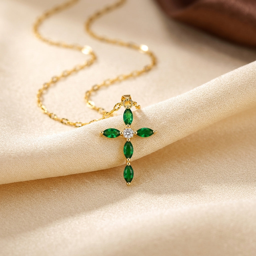 Grace Gold Emerald Necklace