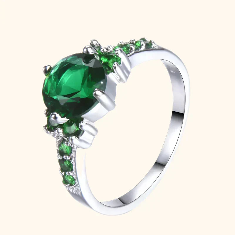 Celia White Gold Emerald Ring