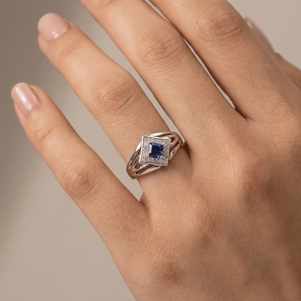Vespera White Gold Sapphire Ring