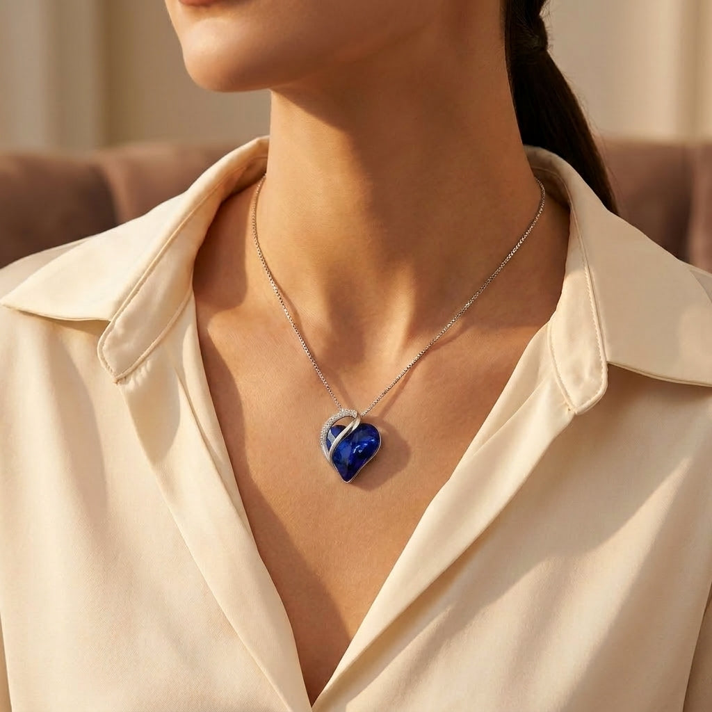 Ophelia White Gold Sapphire Necklace