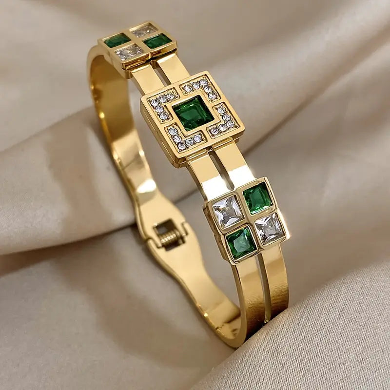 Esme Gold Emerald Bracelet