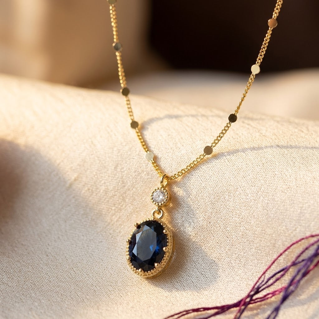 Kiera Gold Sapphire Necklace