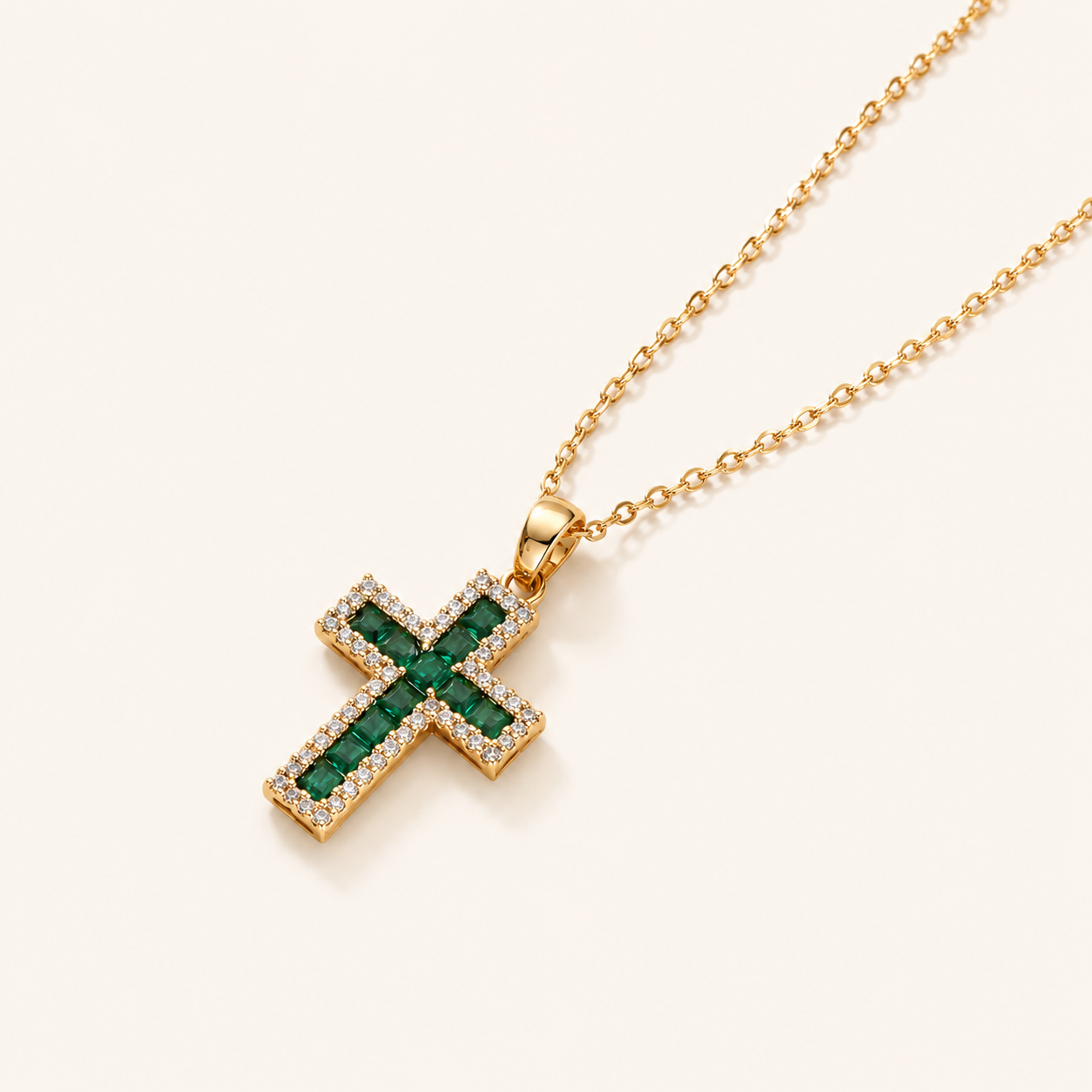 Solene Gold Emerald Necklace