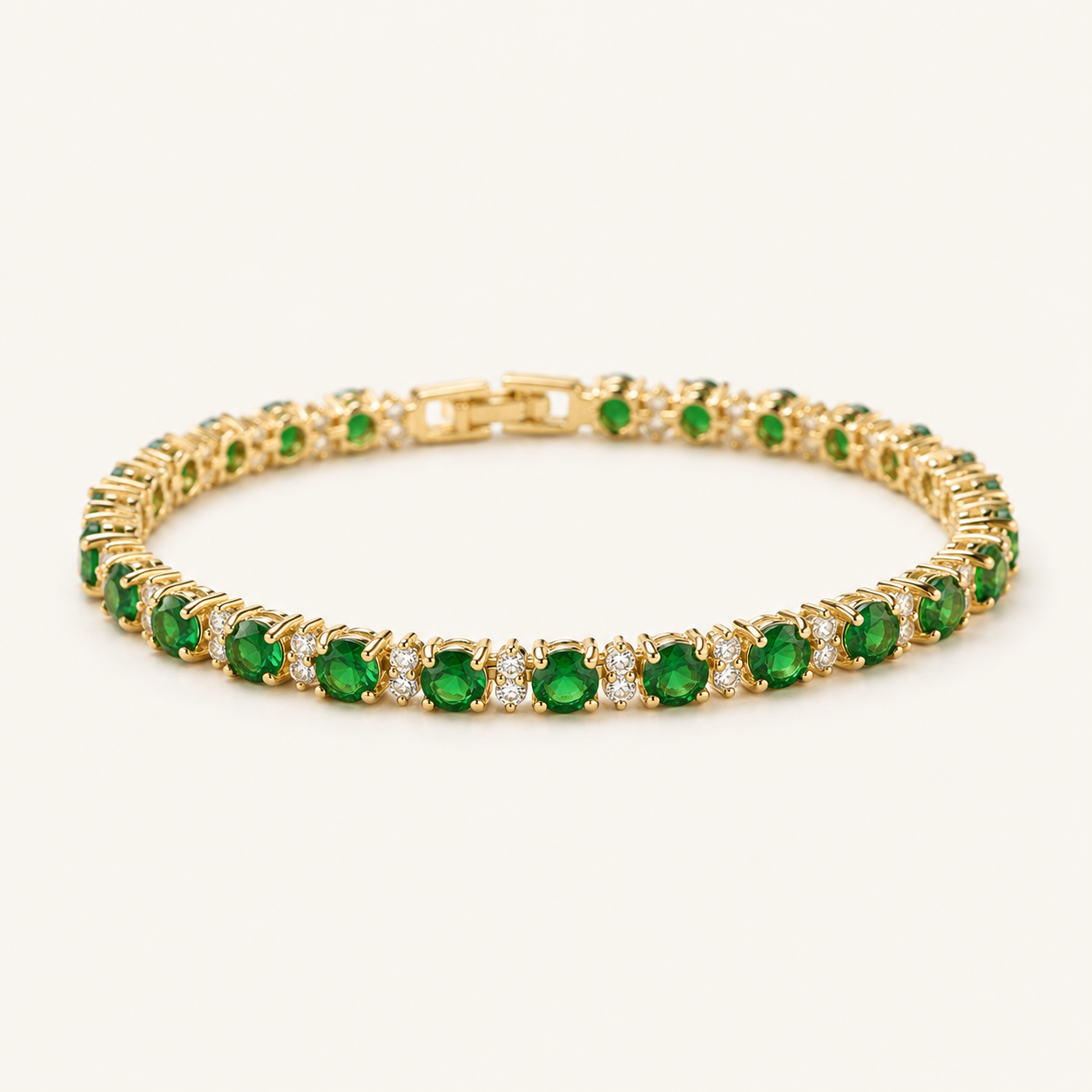 Halle Gold Emerald Bracelet