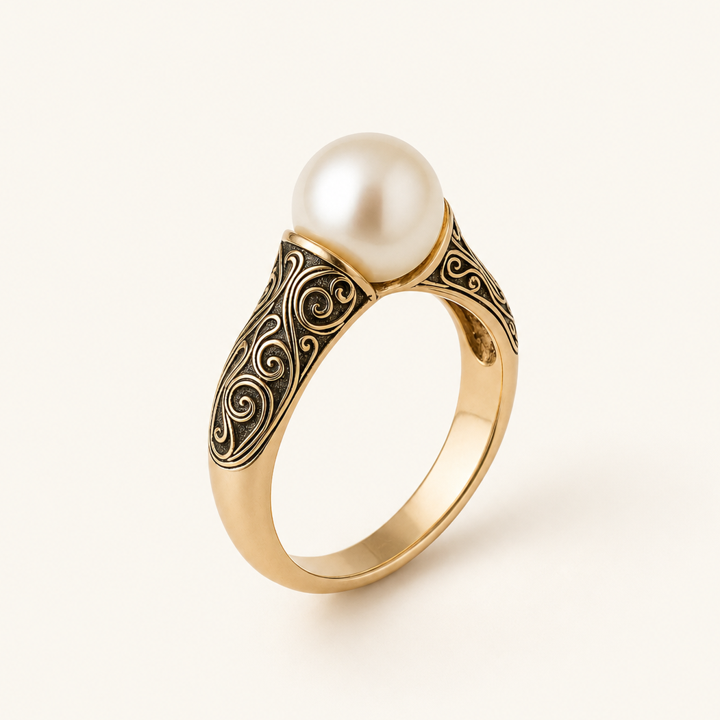 Sabine Gold Pearl Ring