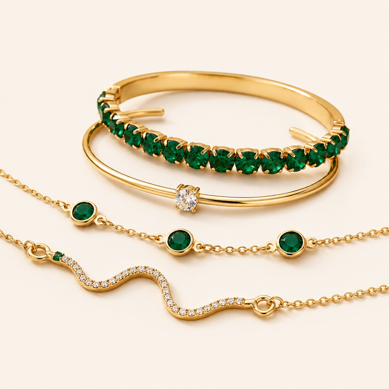 Juliette Gold Emerald Set