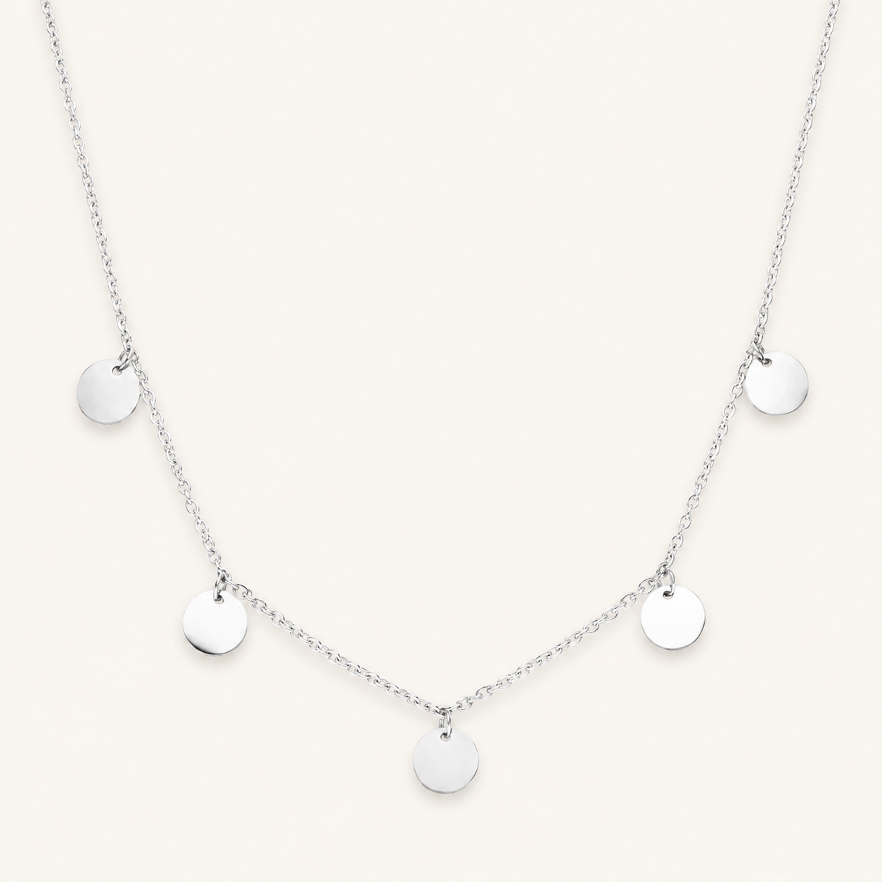 Lucy White Gold Circle Necklace