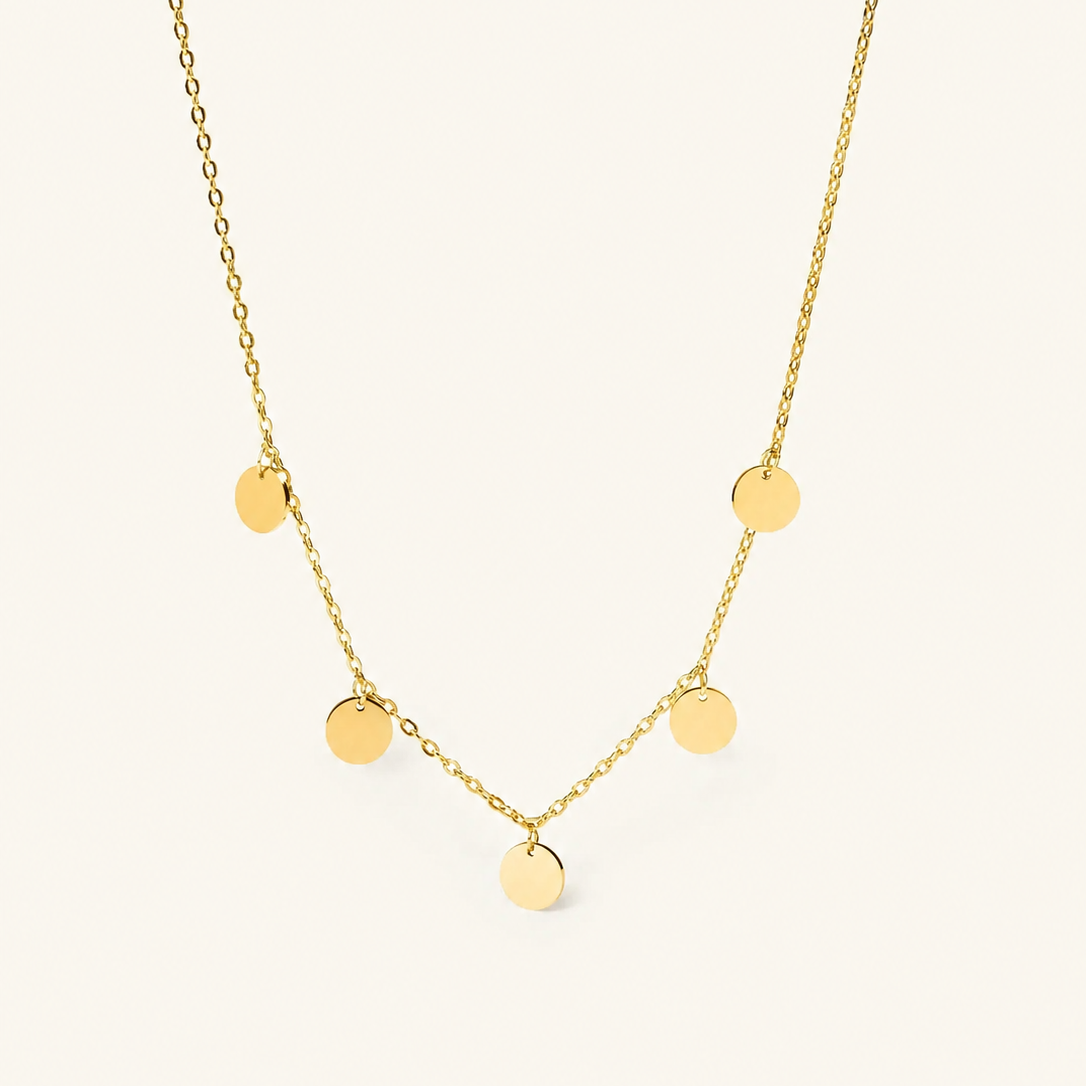Lucy White Gold Circle Necklace