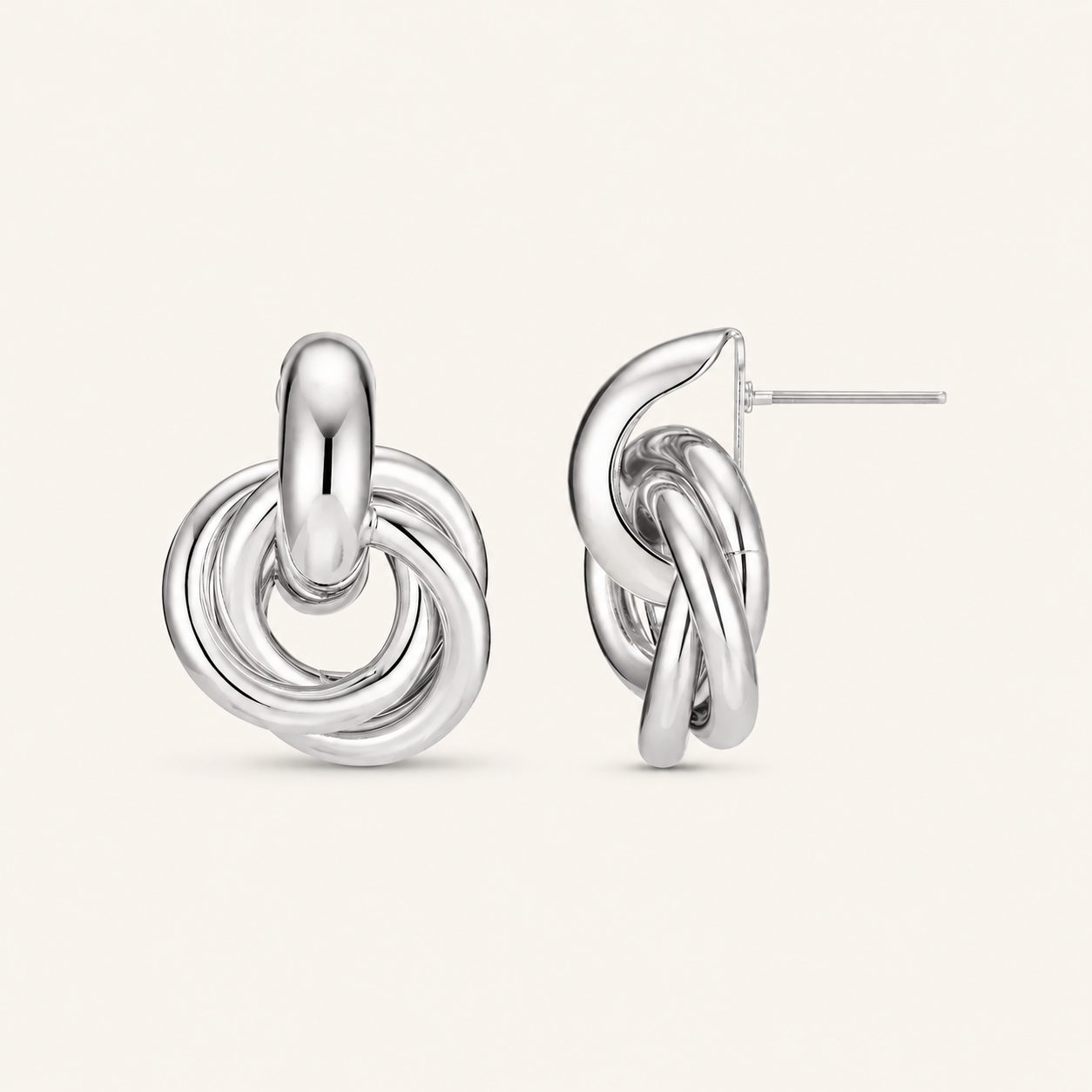 Maud White Gold Statement Earrings
