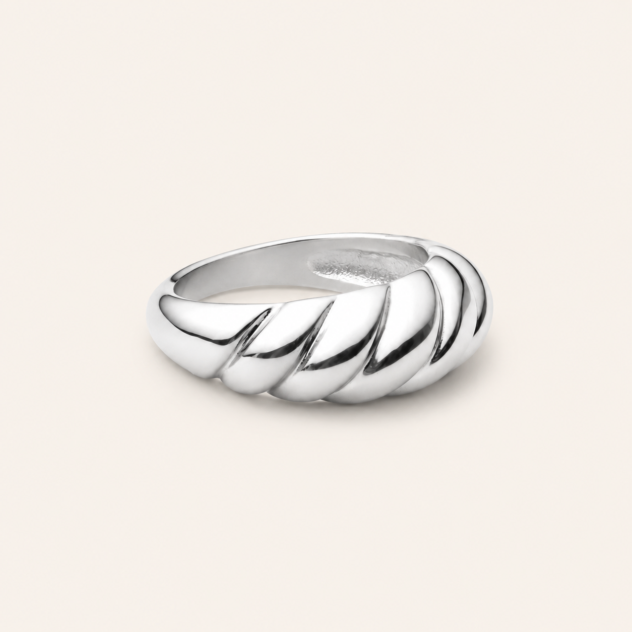 Mathilde White Gold Croissant Ring