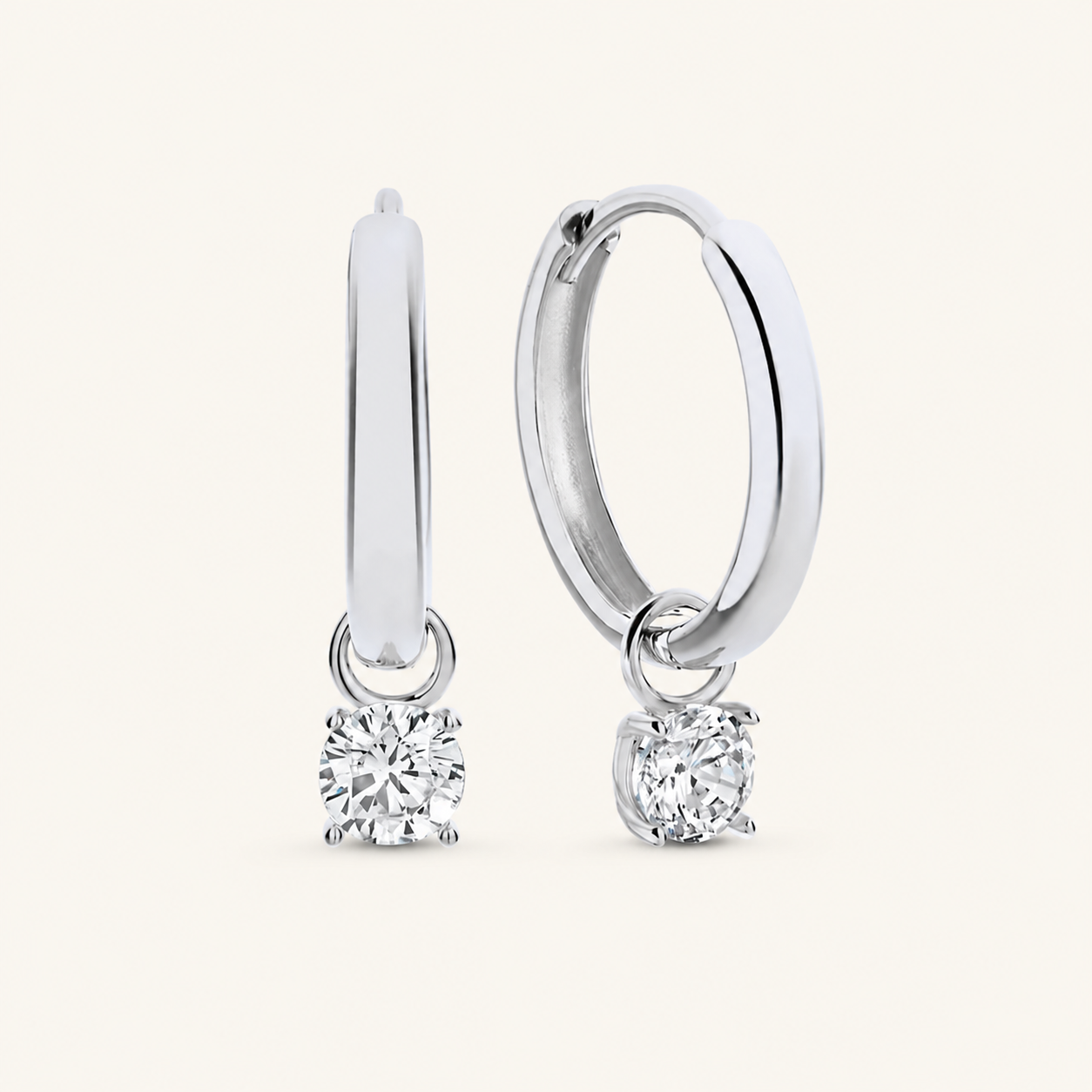 Martina White Gold Hoop Earrings