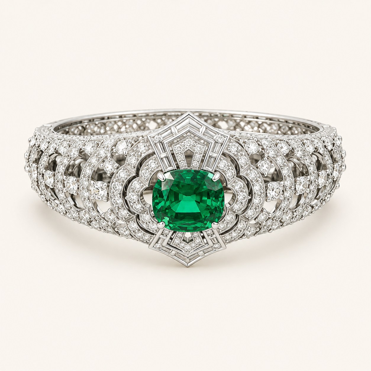 Lara White Gold Emerald Ring