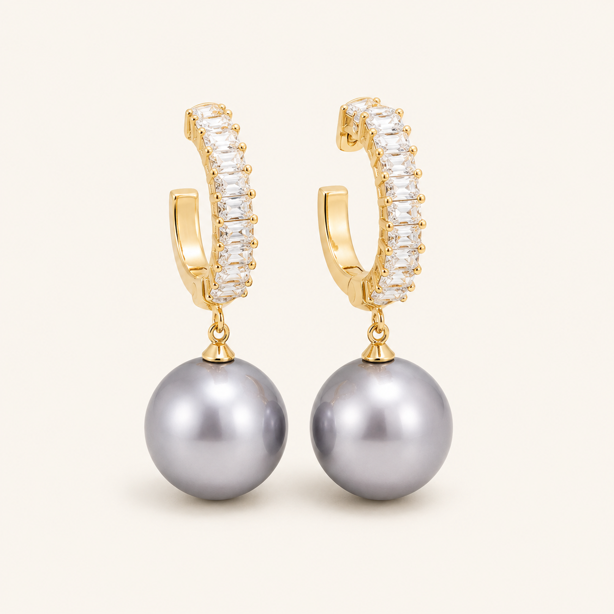 Giulia White Gold Pearl Earrings