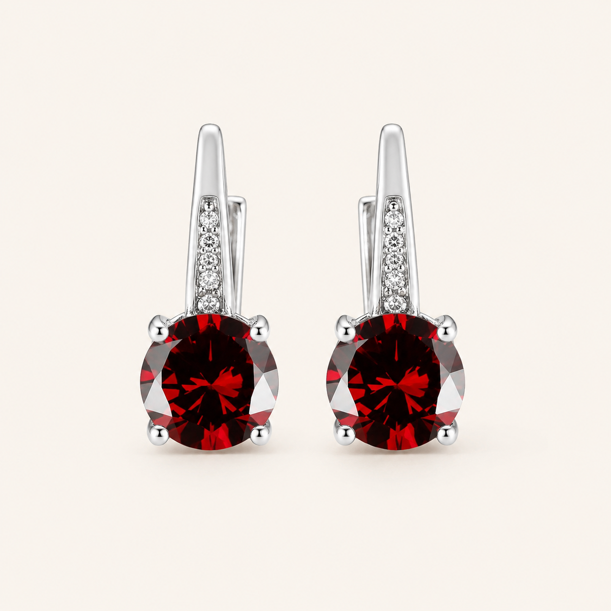 Celira White Gold Ruby Earrings