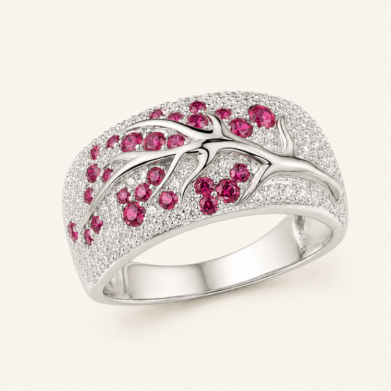 Elvira White Gold Ruby Ring