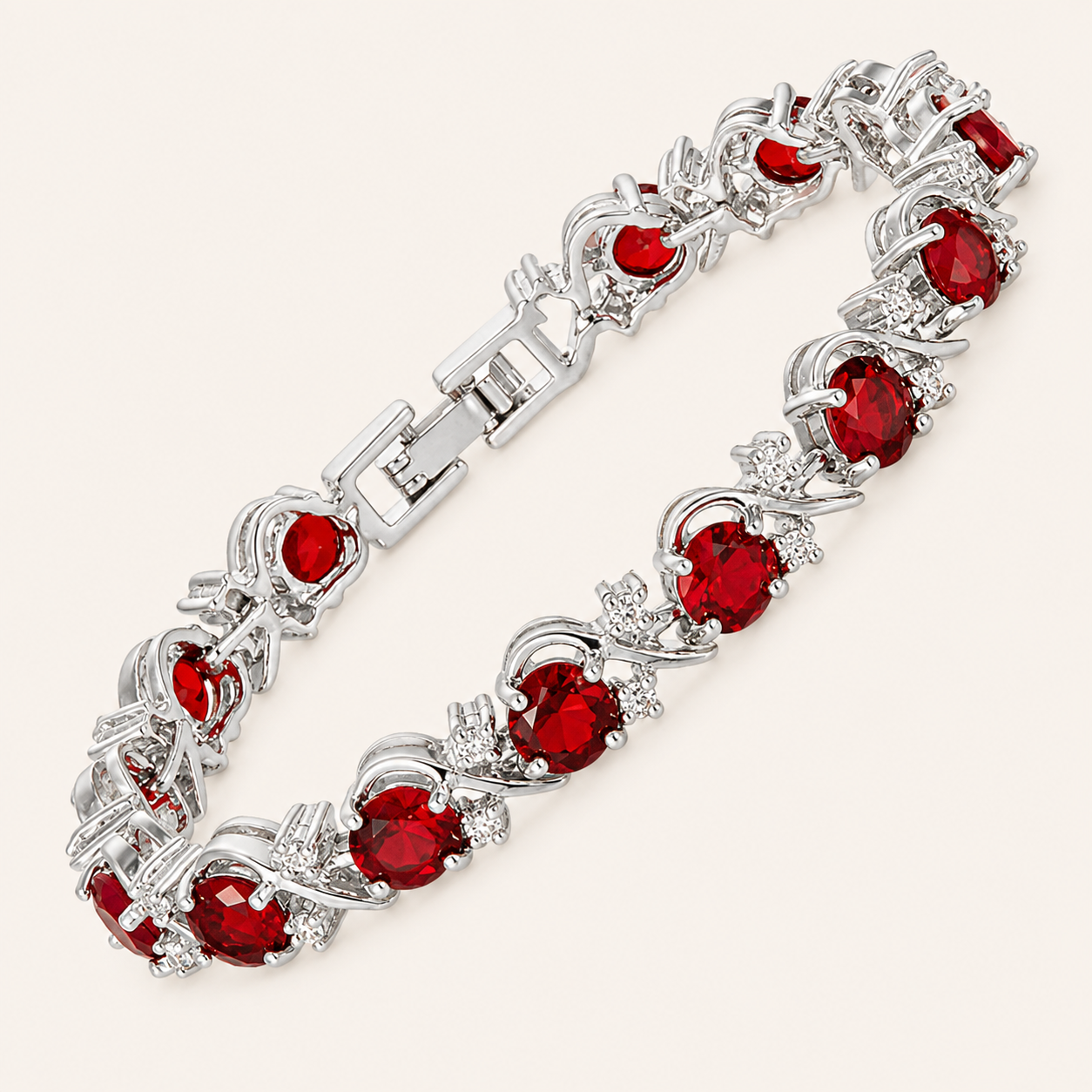 Eloise White Gold Ruby Bracelet