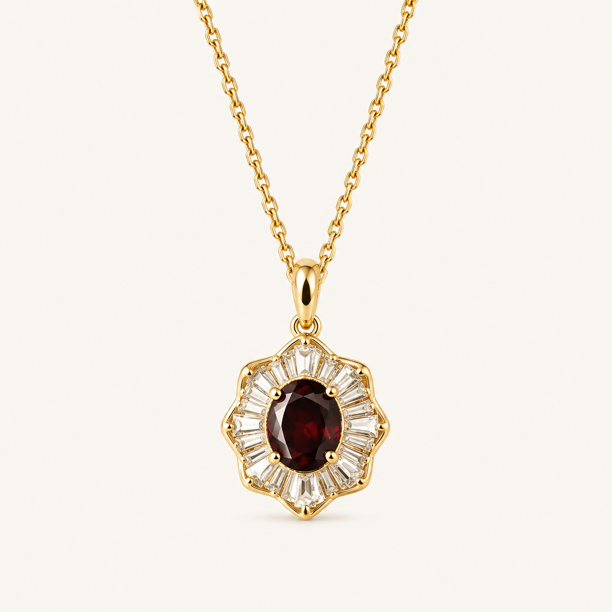 Kavella Gold Ruby Necklace