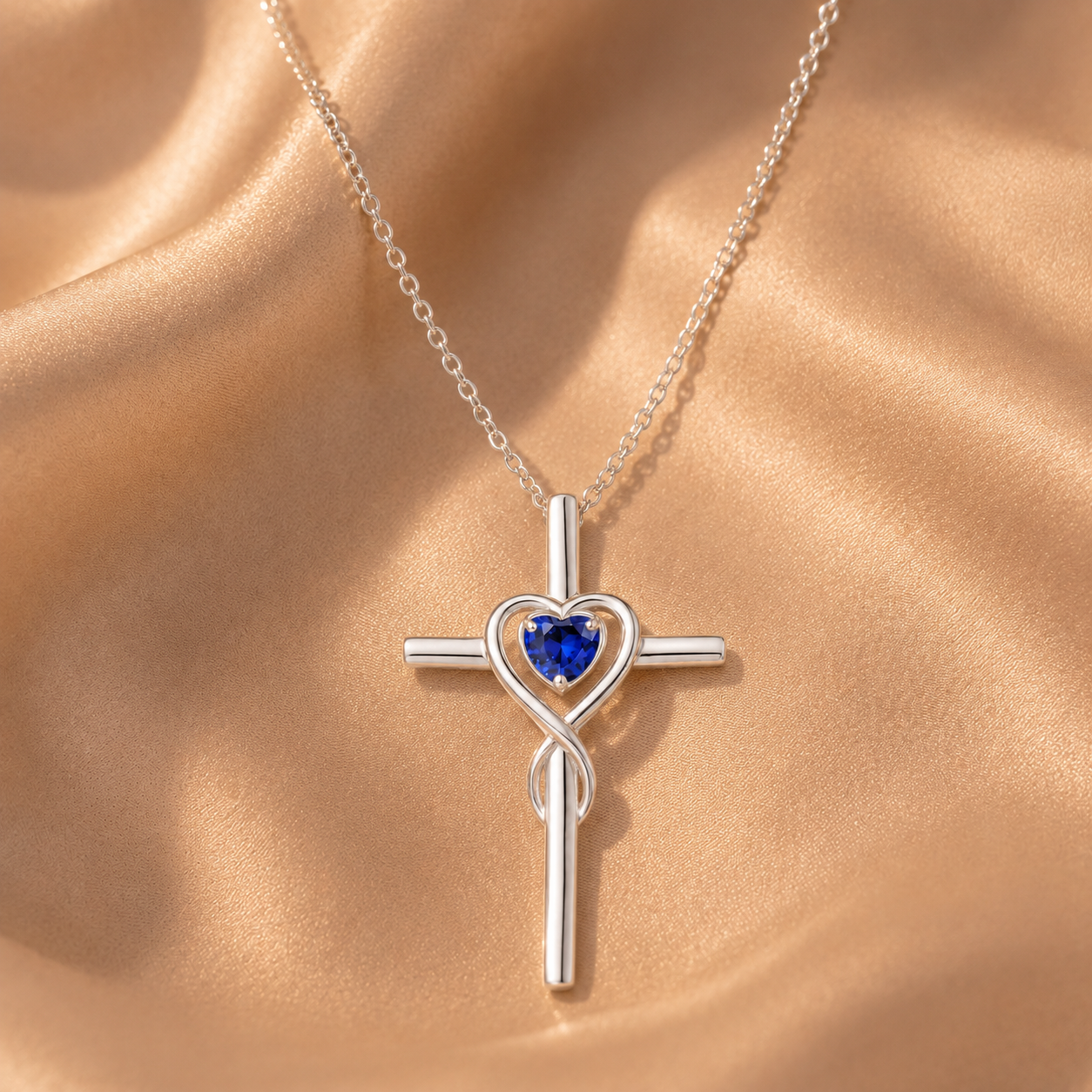 Hope White Gold Sapphire Necklace