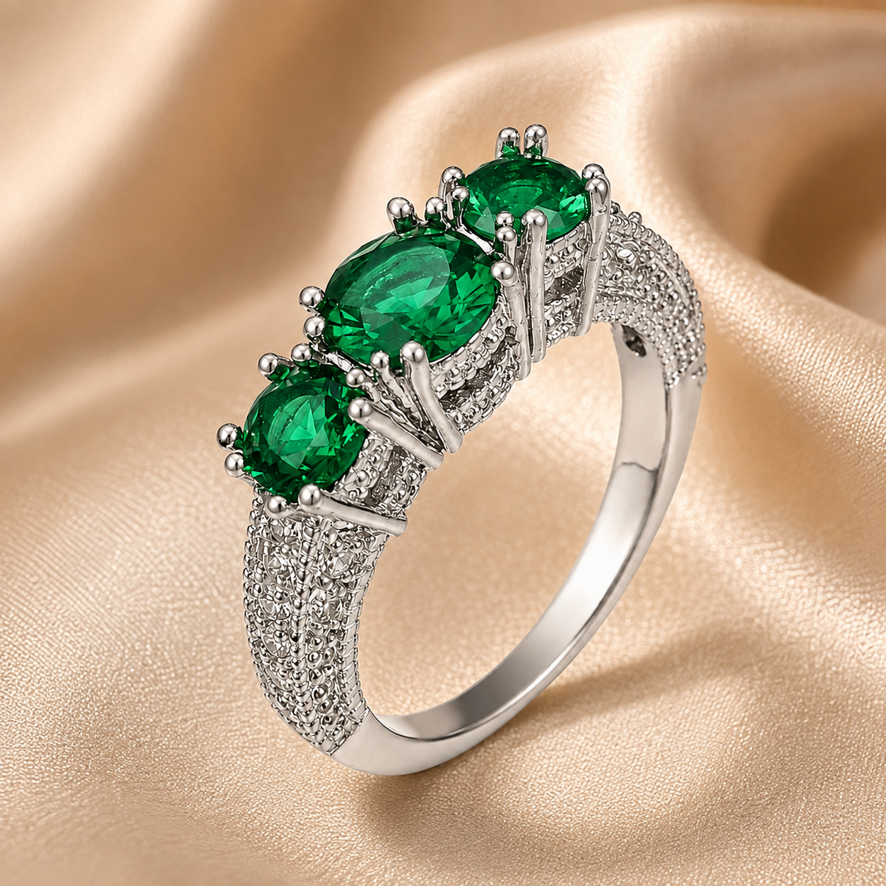 Jocelyn White Gold Emerald Ring
