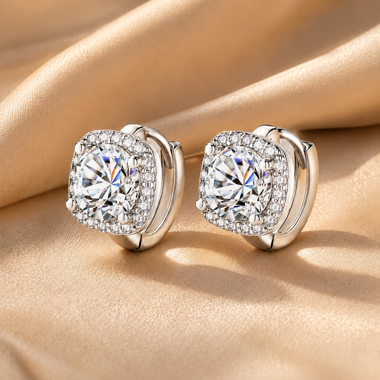 Nadine White Gold Earrings