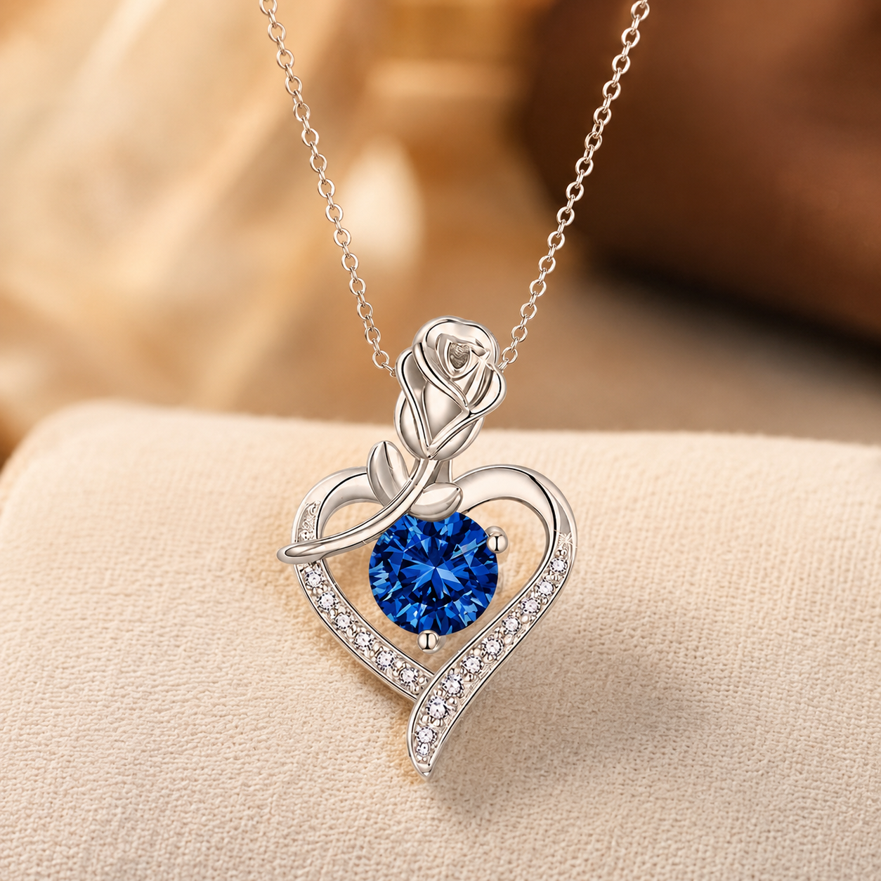 Lucienne White Gold Sapphire Necklace