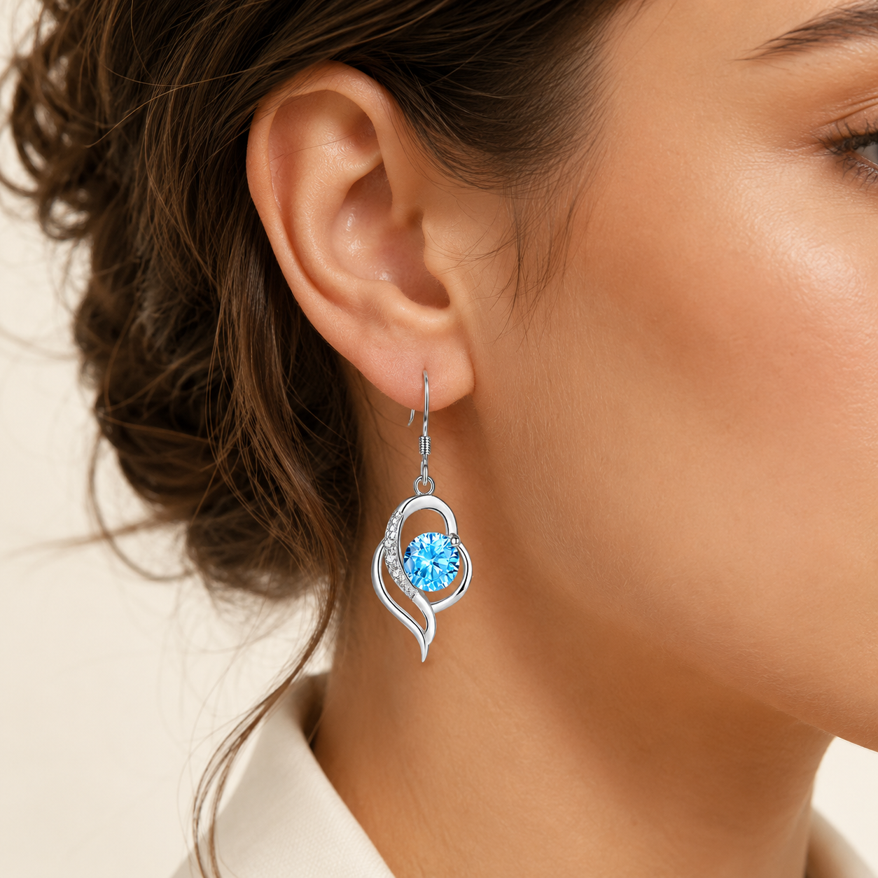 Loredana White Gold Sapphire Earrings