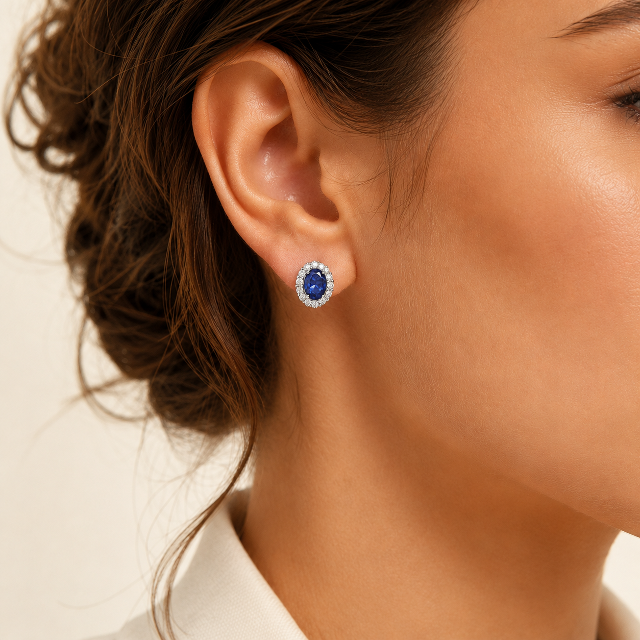 Lisette White Gold Sapphire Earrings