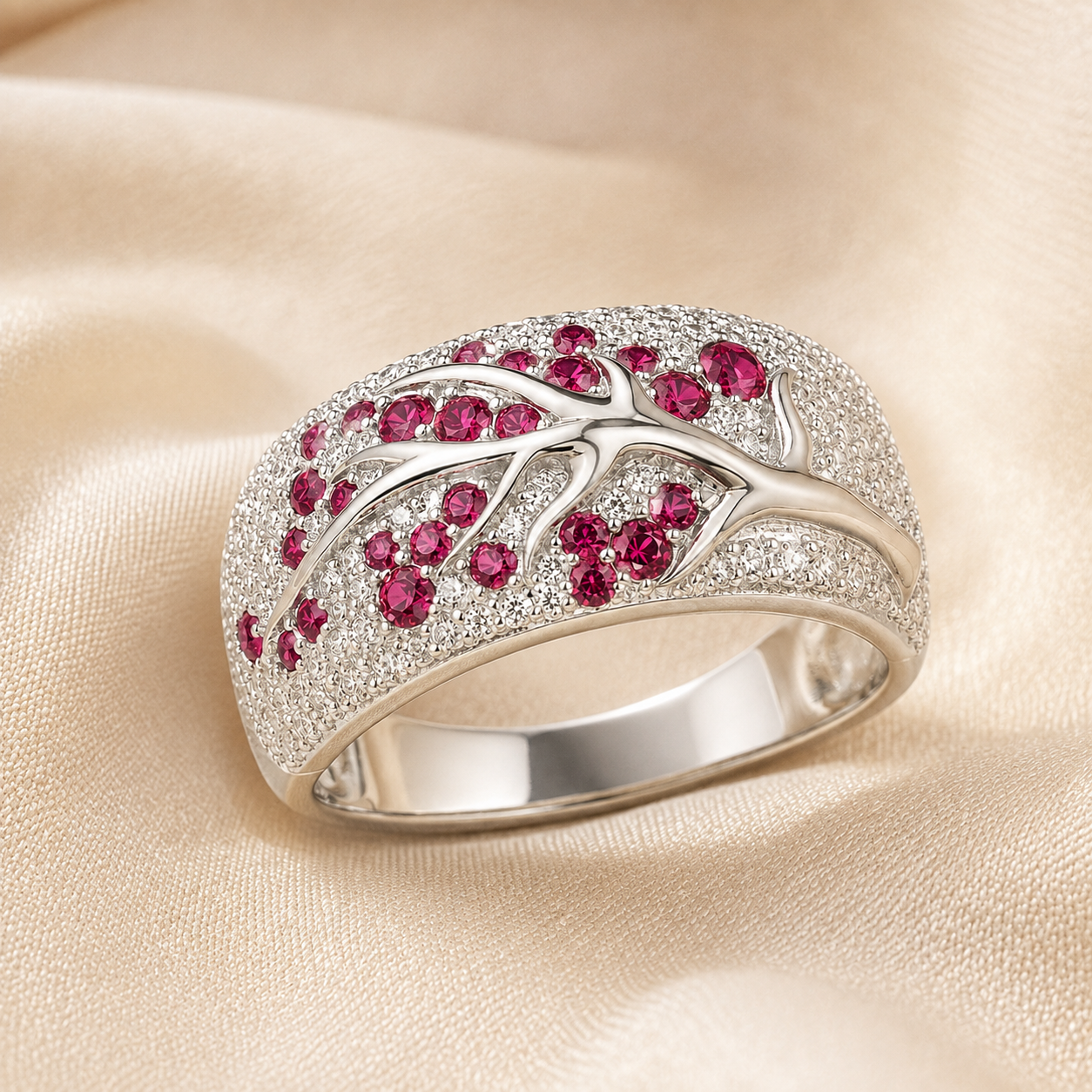 Elvira White Gold Ruby Ring