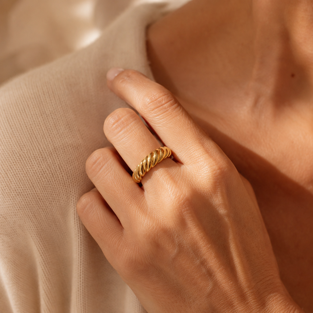 Mathilde Gold Croissant Ring