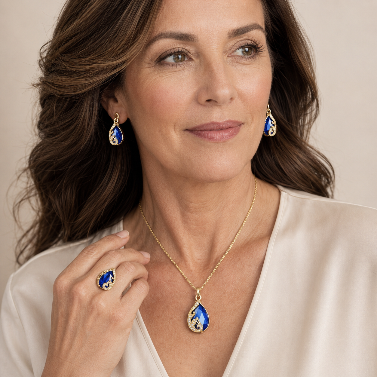 Diana Gold Sapphire Set