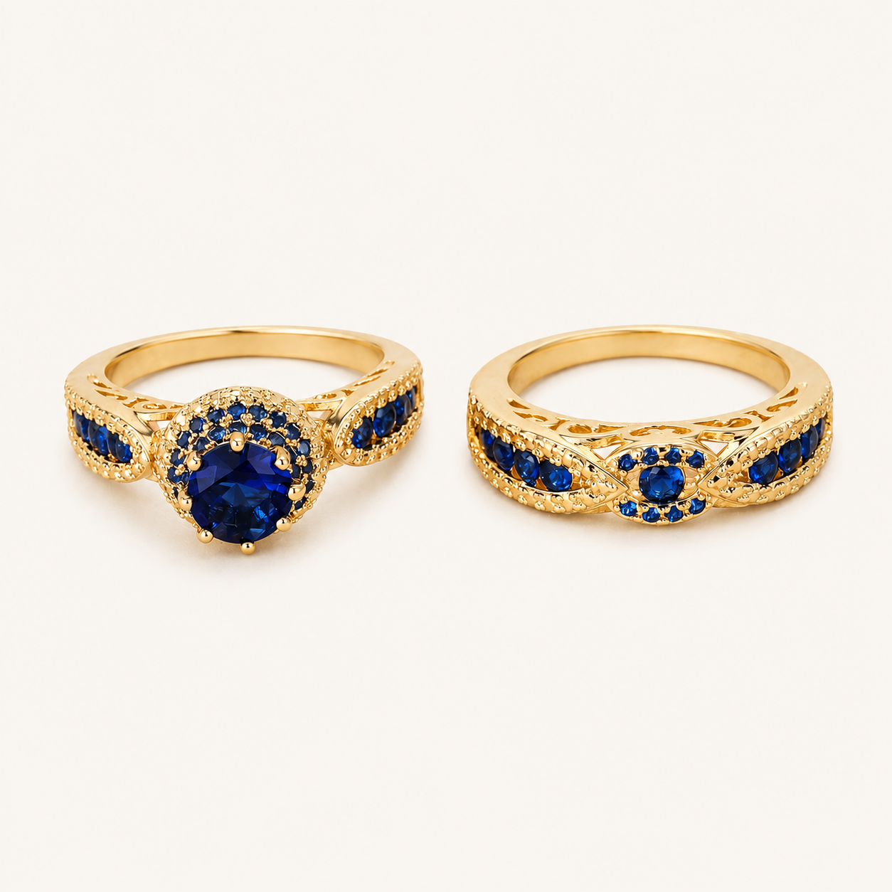 Bruna Gold Sapphire Set