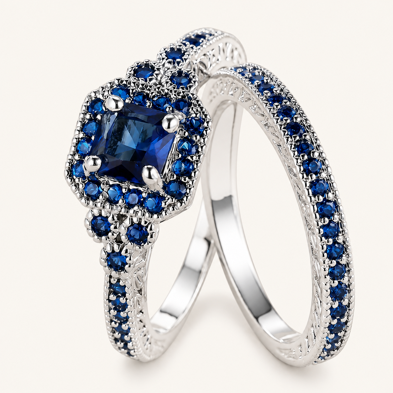 Tosca White Gold Sapphire Set