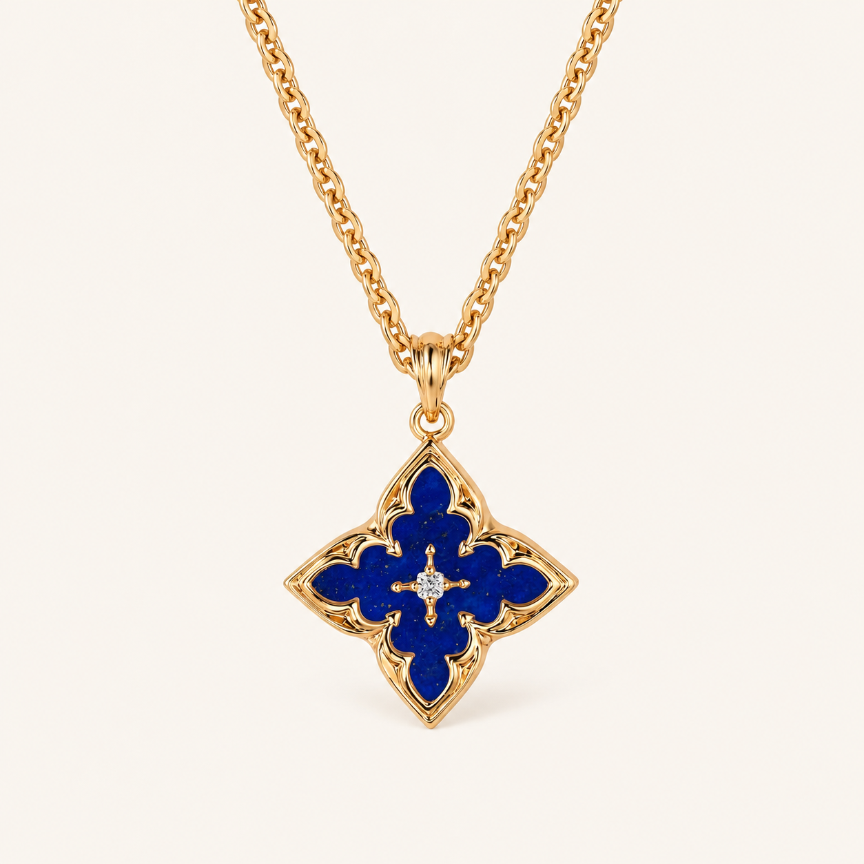 Loretta Gold Sapphire Pendant Necklace