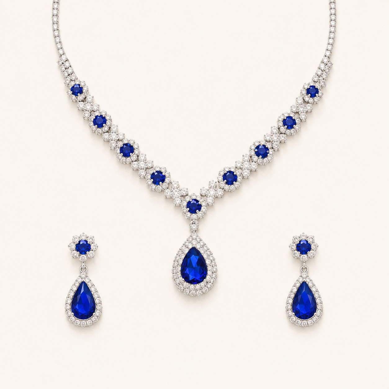 Marisa White Gold Sapphire Set