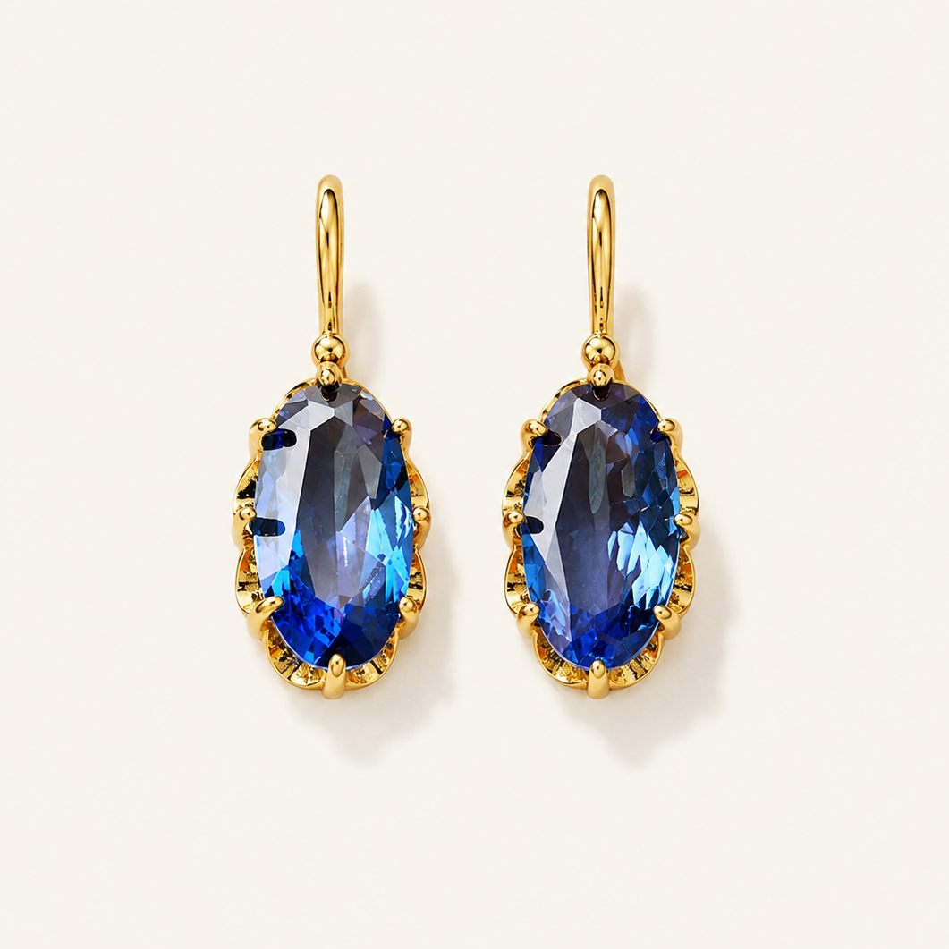 Paulina Gold Sapphire Earrings