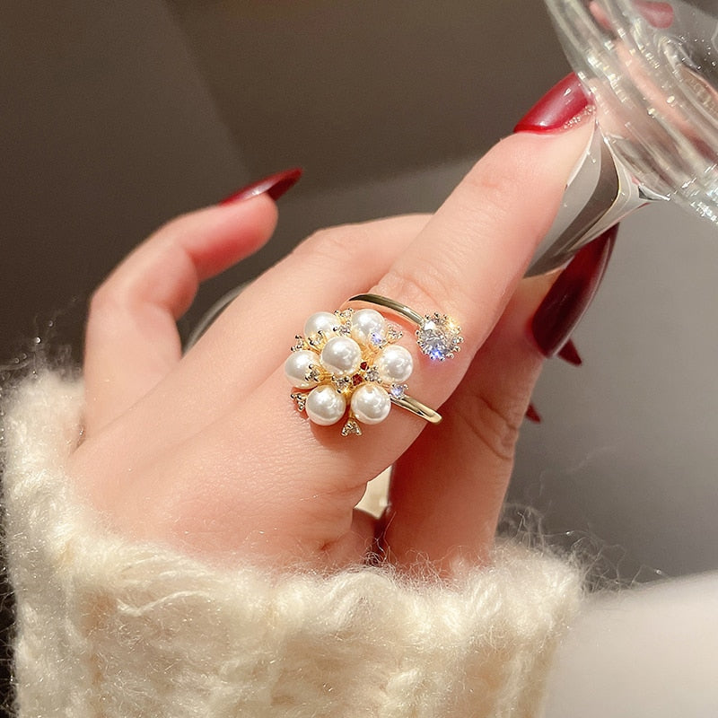 Jacinta Gold Pearl Ring