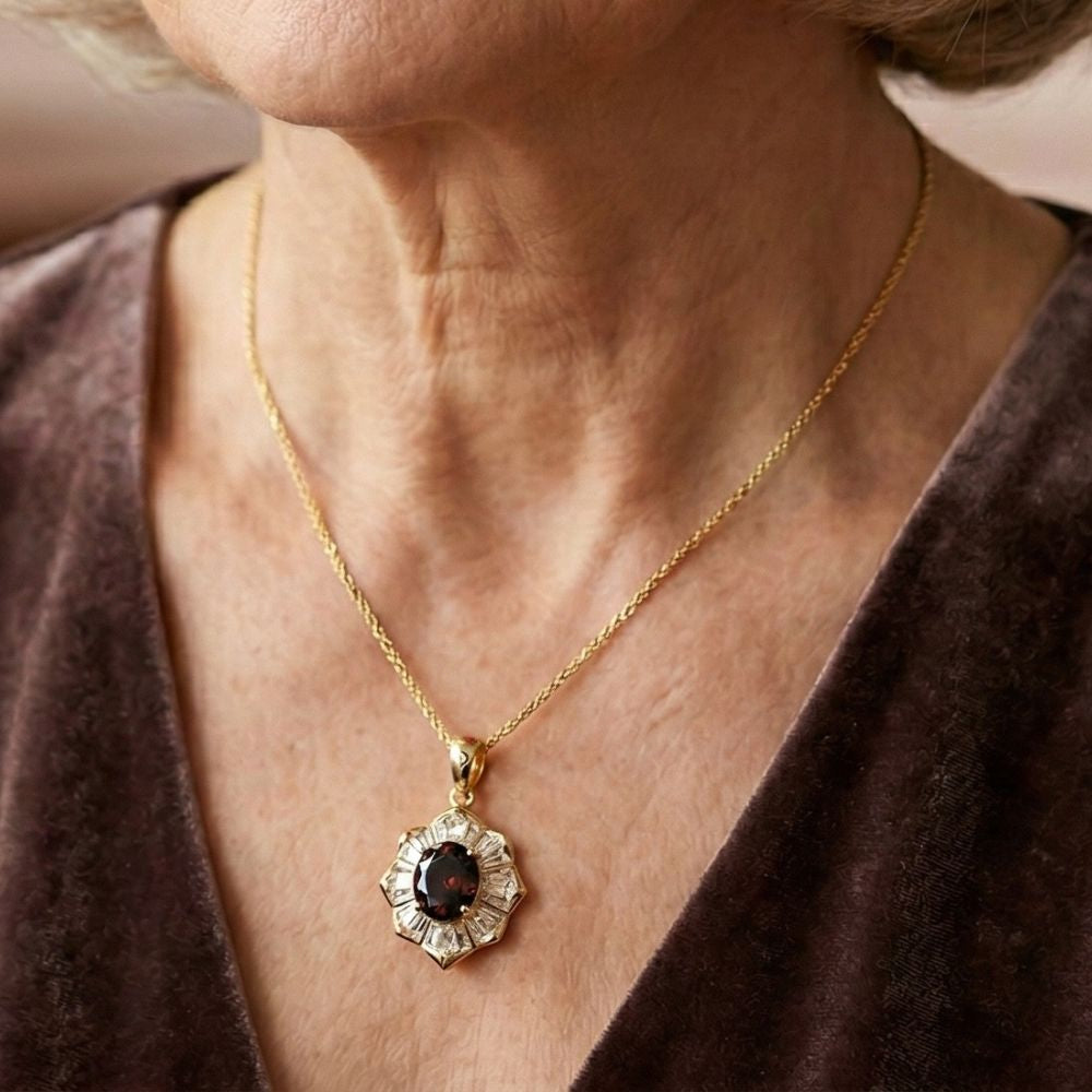 Kavella Gold Ruby Necklace