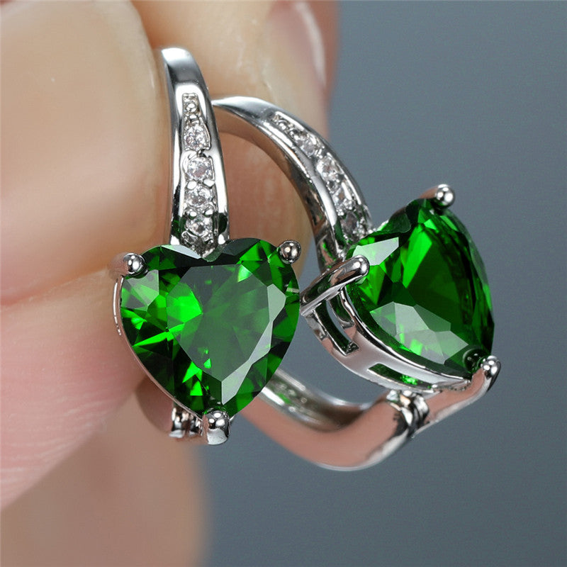 Yara Silver Emerald Earrings
