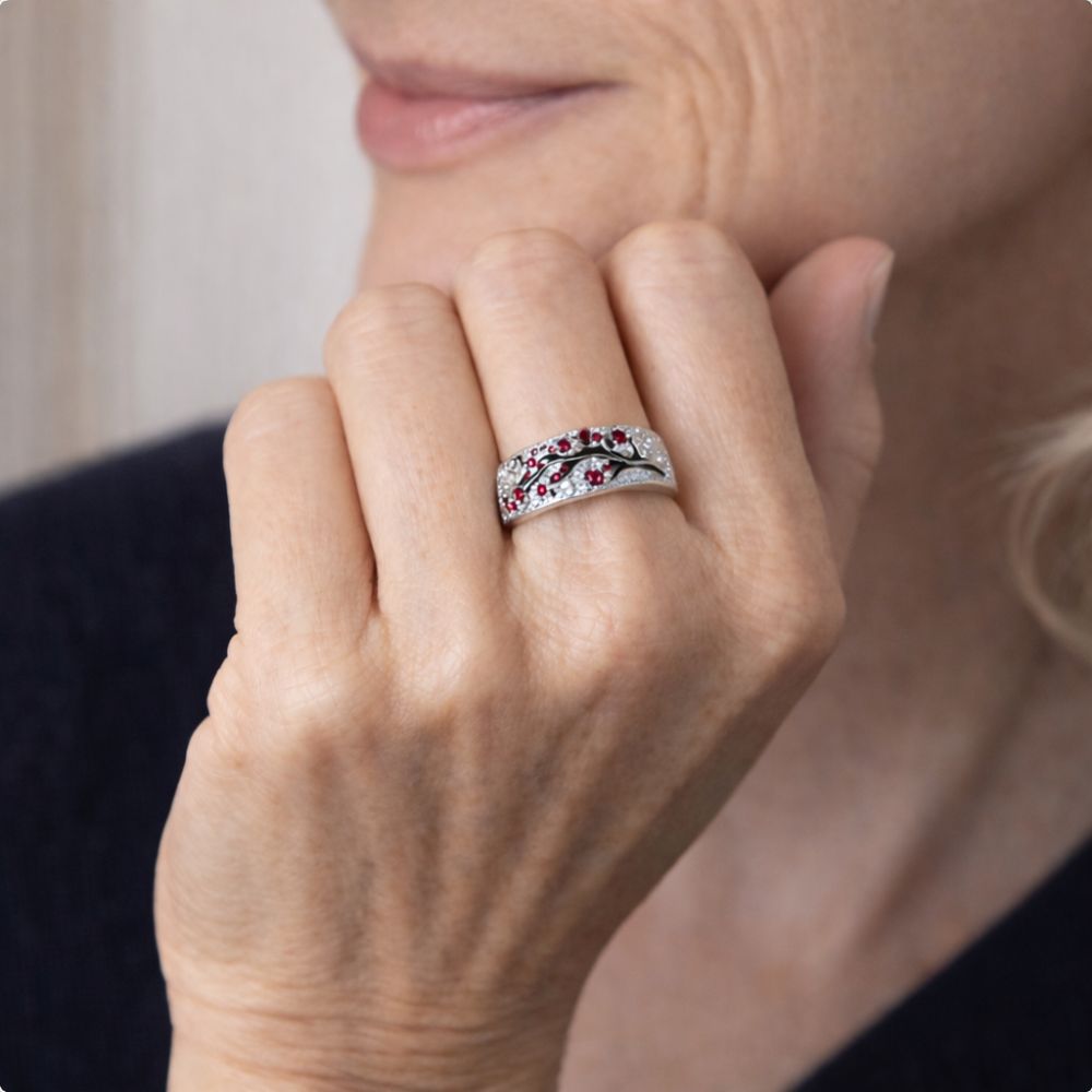 Elvira White Gold Ruby Ring