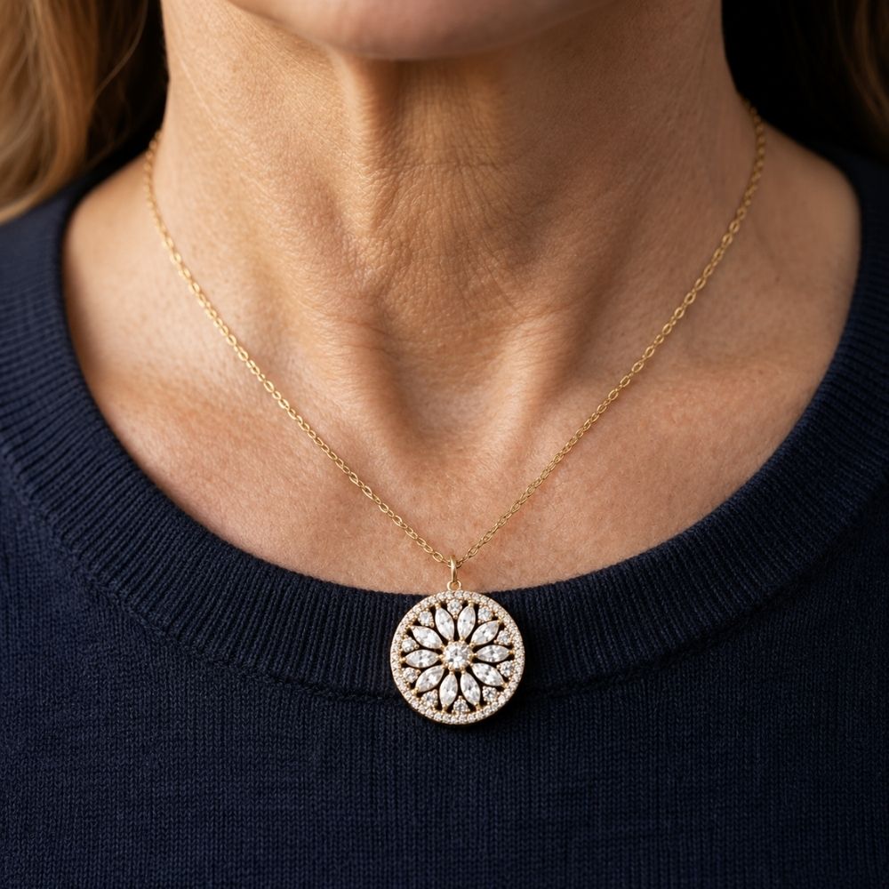 Berenice Gold Sunflower Necklace