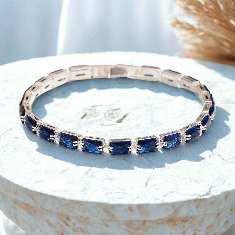 Mireda White Gold Sapphire Bracelet