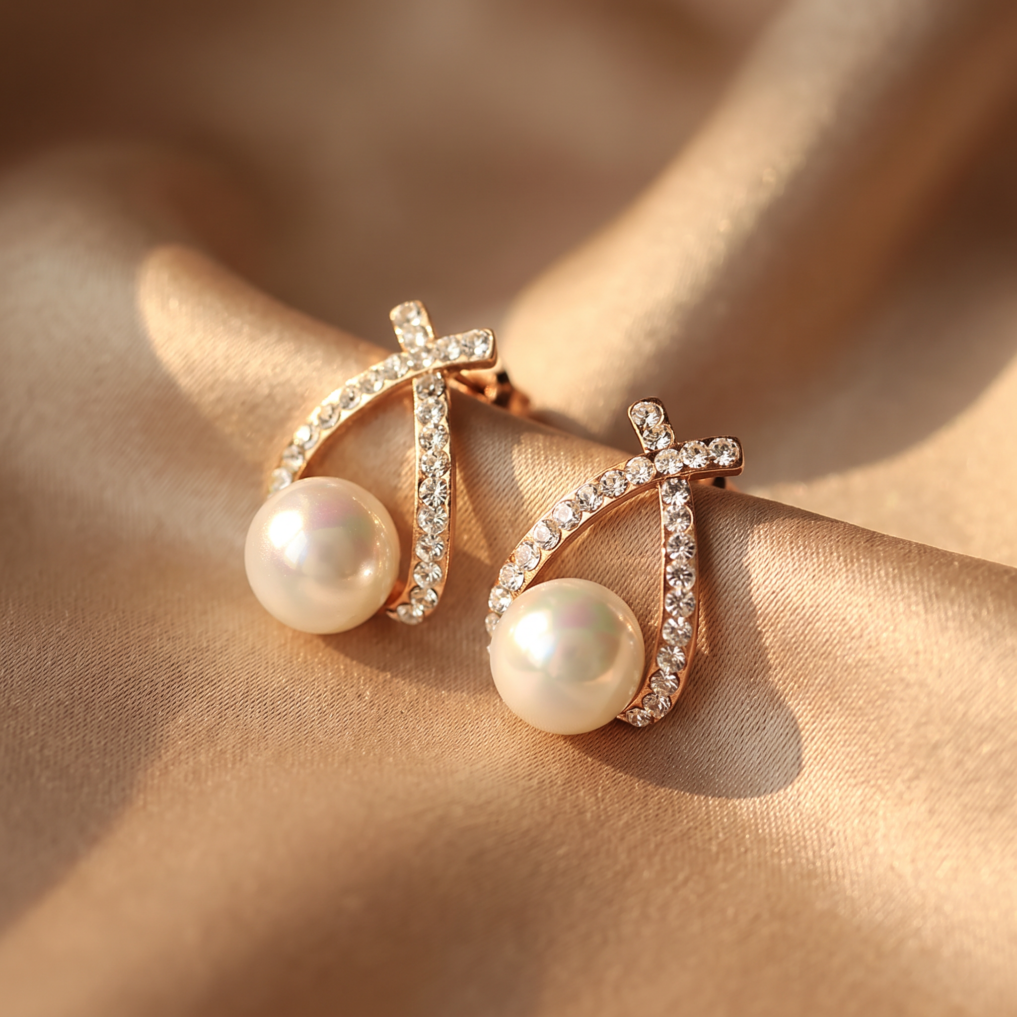 Bianca Gold Pearl Earrings