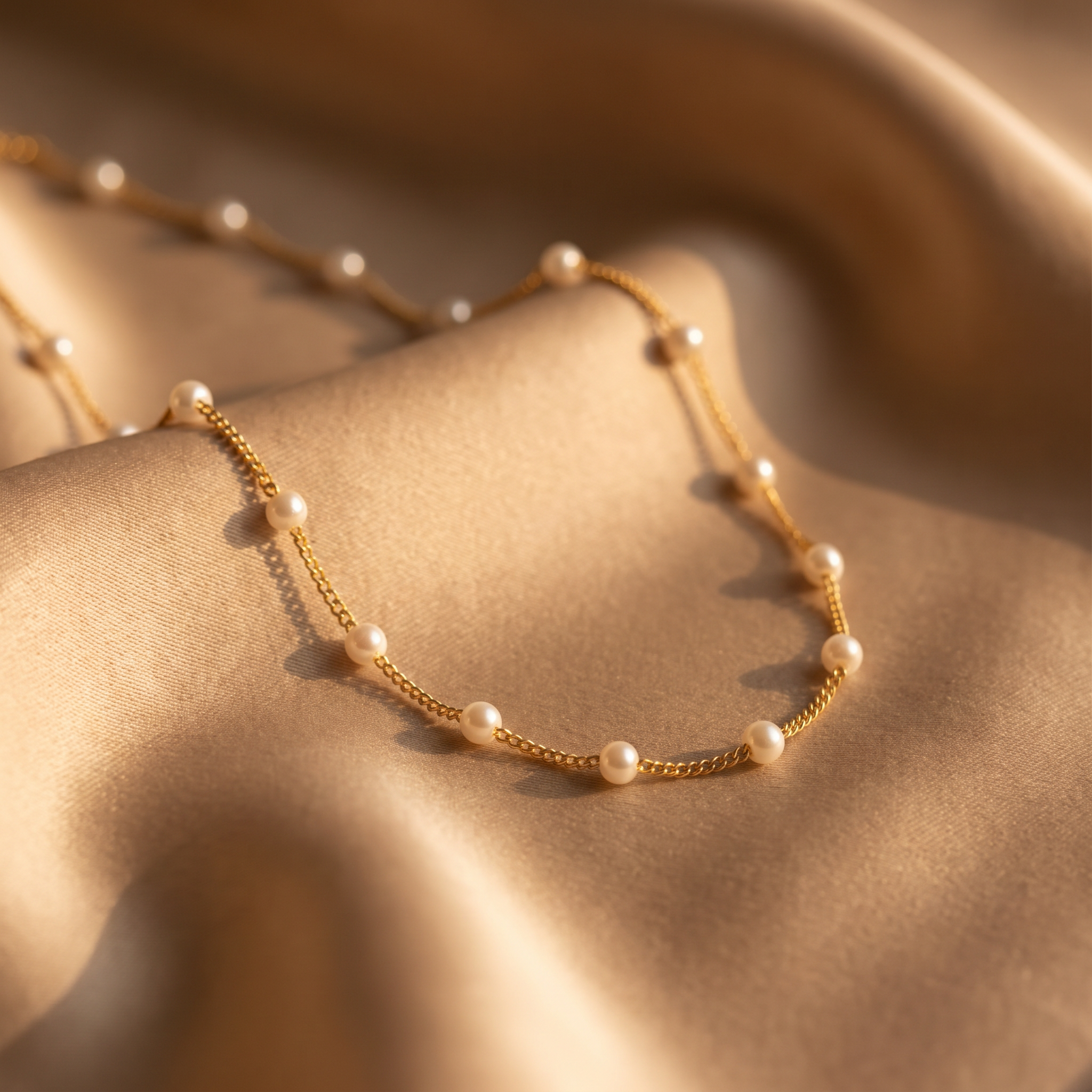 Beatrix Gold Pearl Necklace
