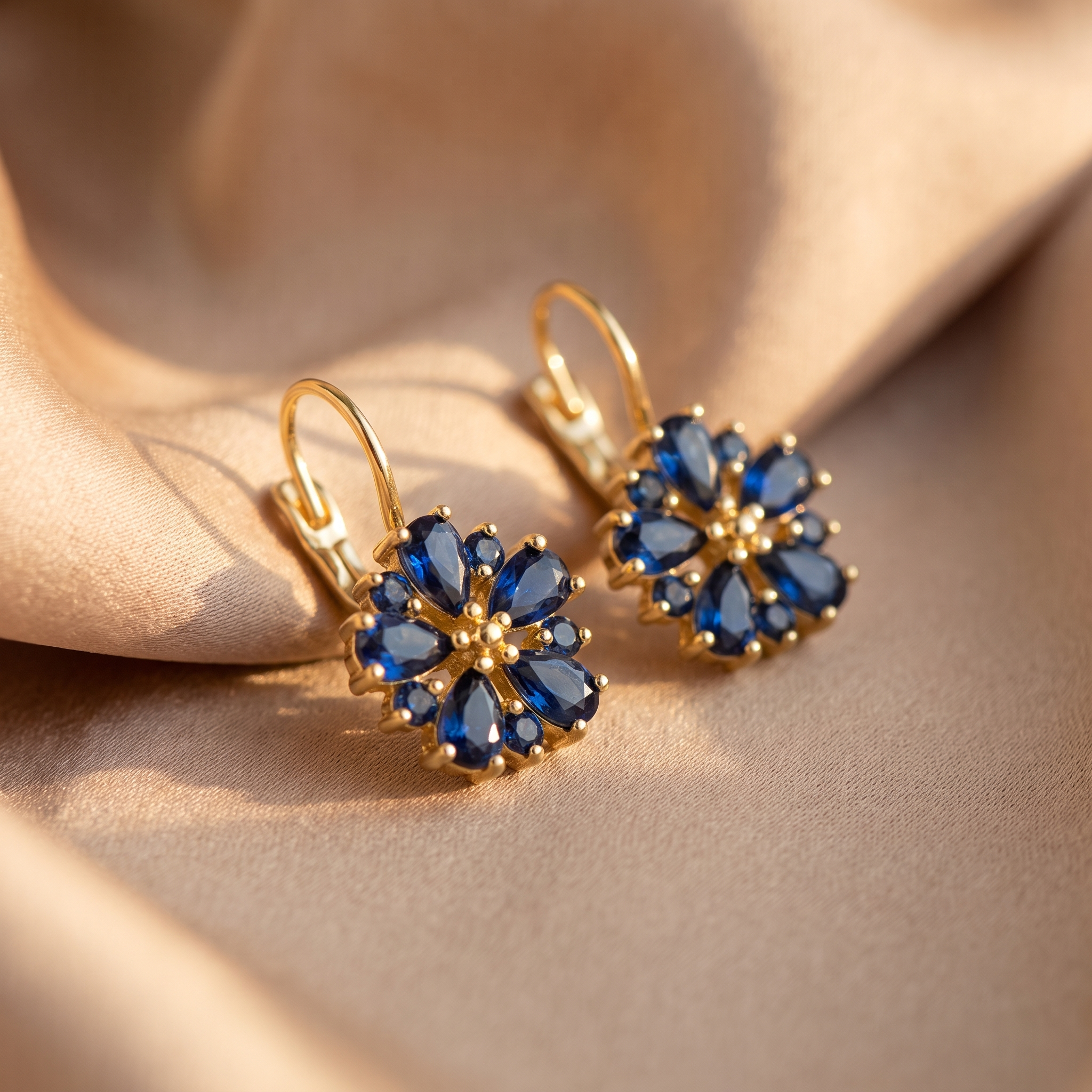 Calina Gold Flower Earrings