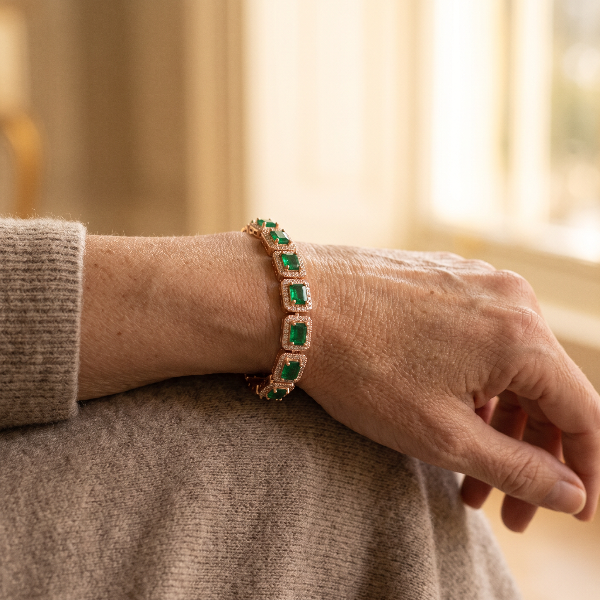 Bridget Gold Emerald Bracelet