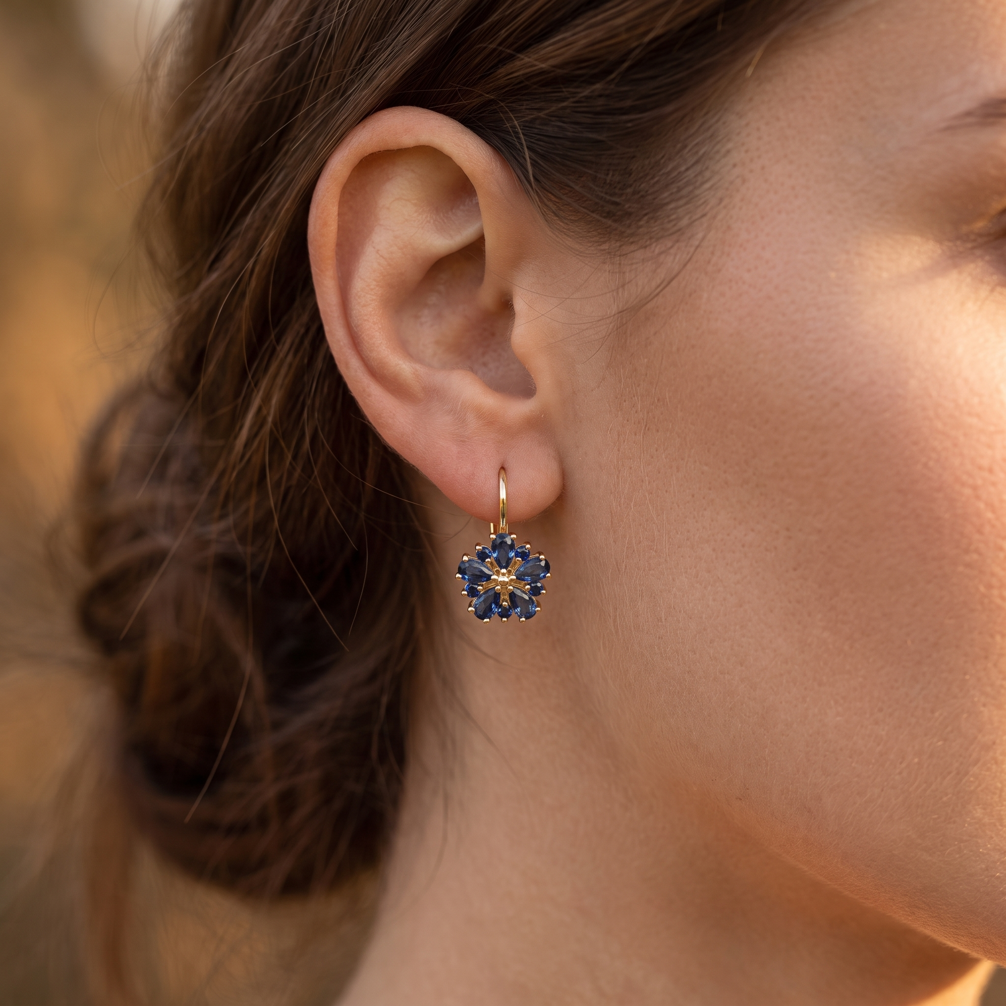 Calina Gold Flower Earrings