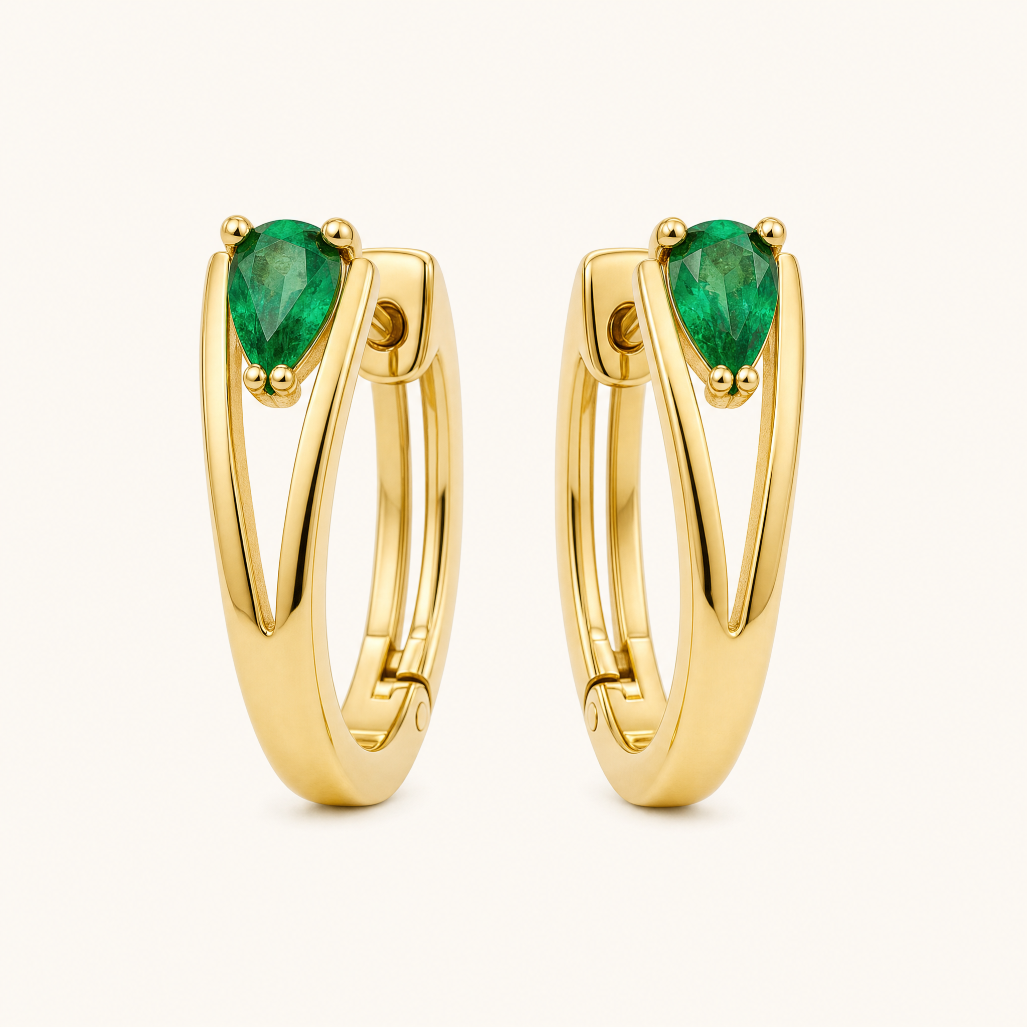 Freya Gold Emerald Earrings
