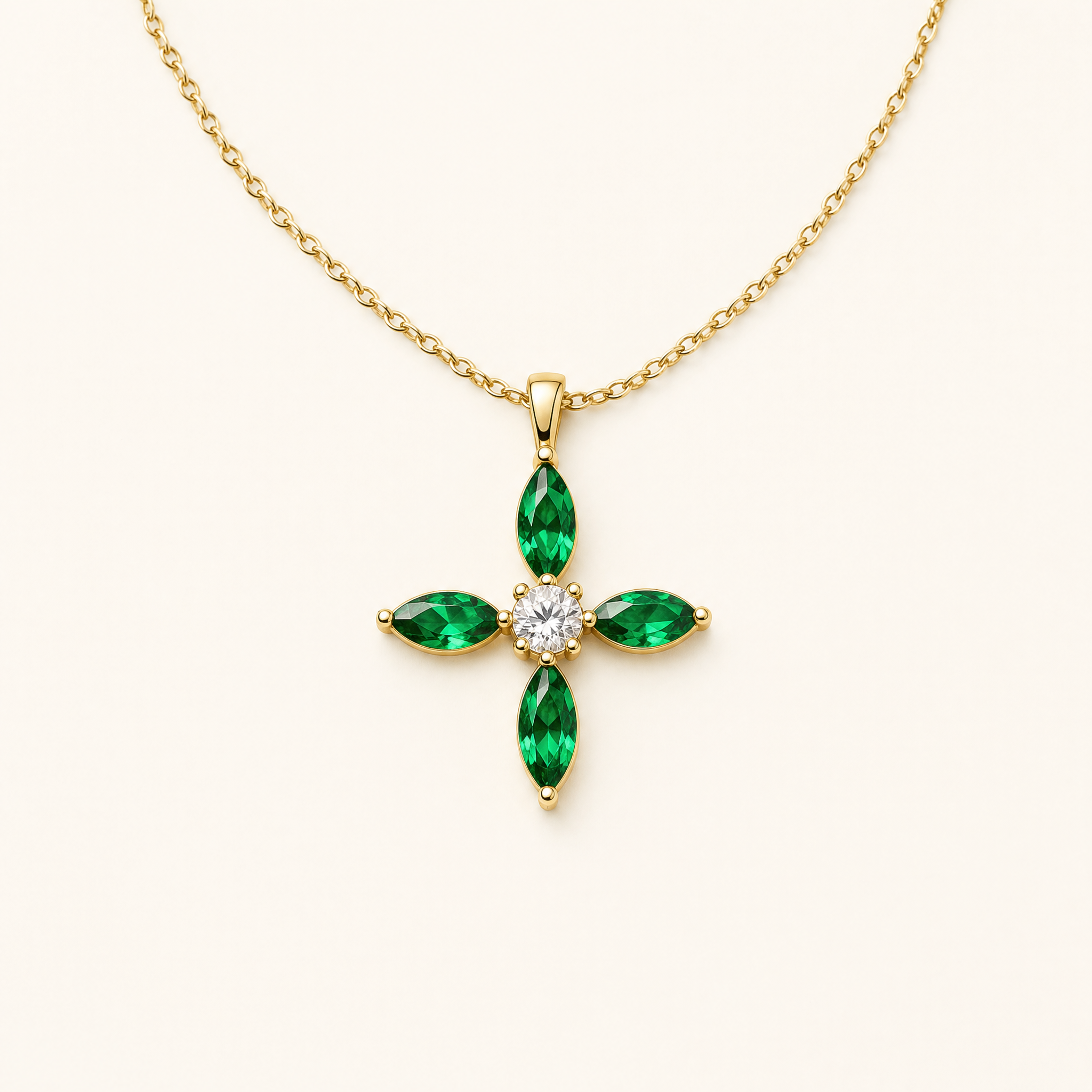 Grace Gold Emerald Necklace