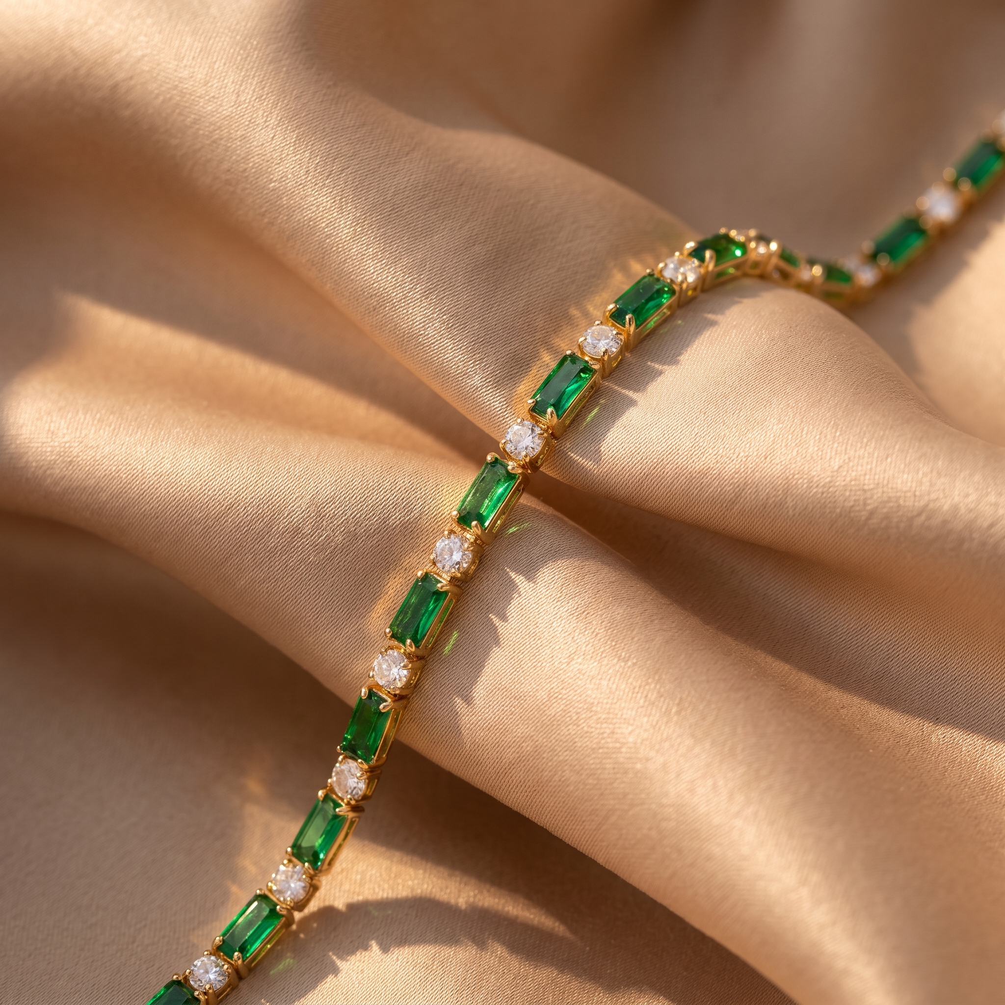 Greer Gold Emerald Bracelet