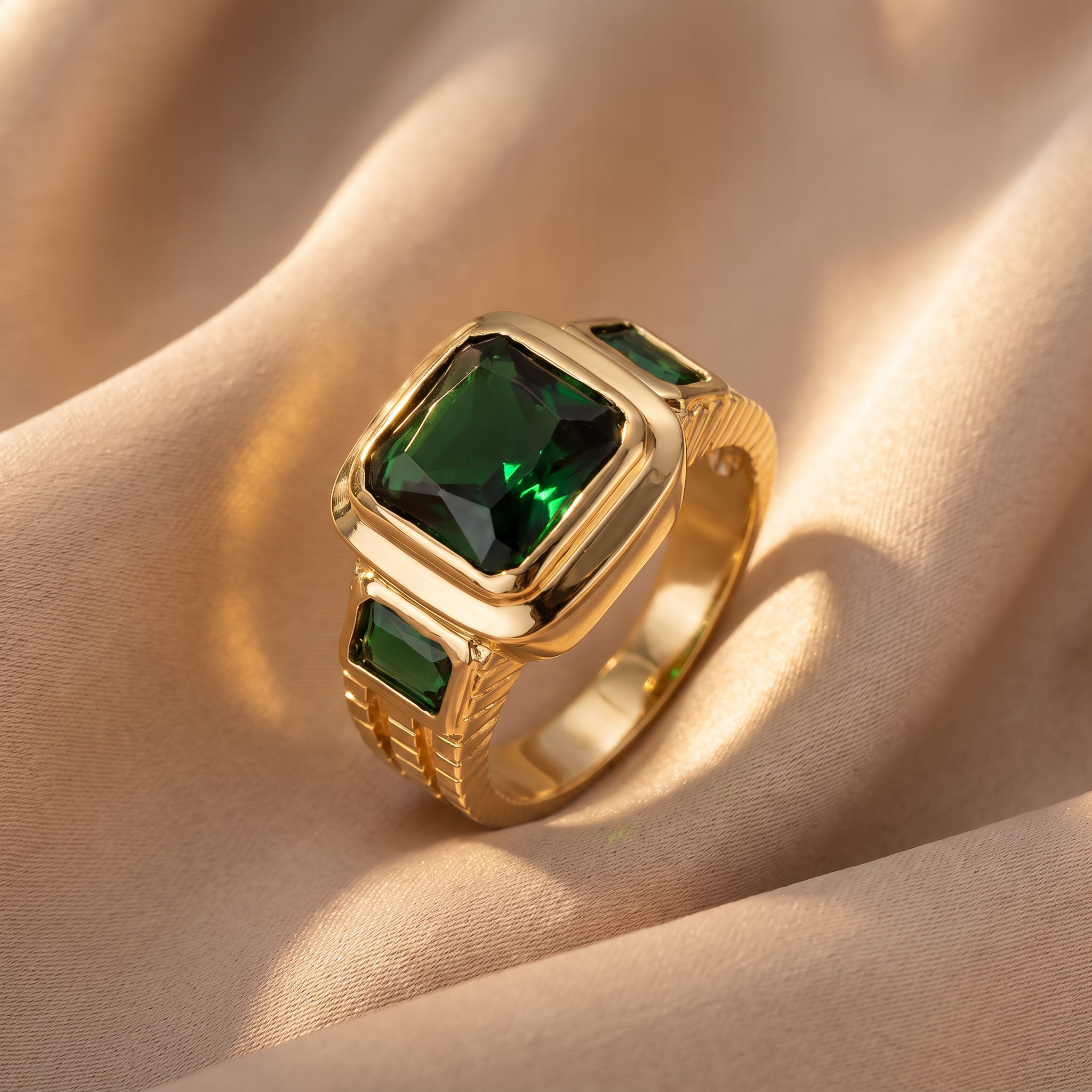 Mabel Gold Emerald Ring